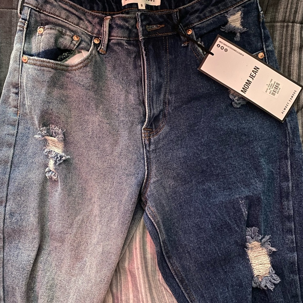 Two- toned Denim Mom Jeans